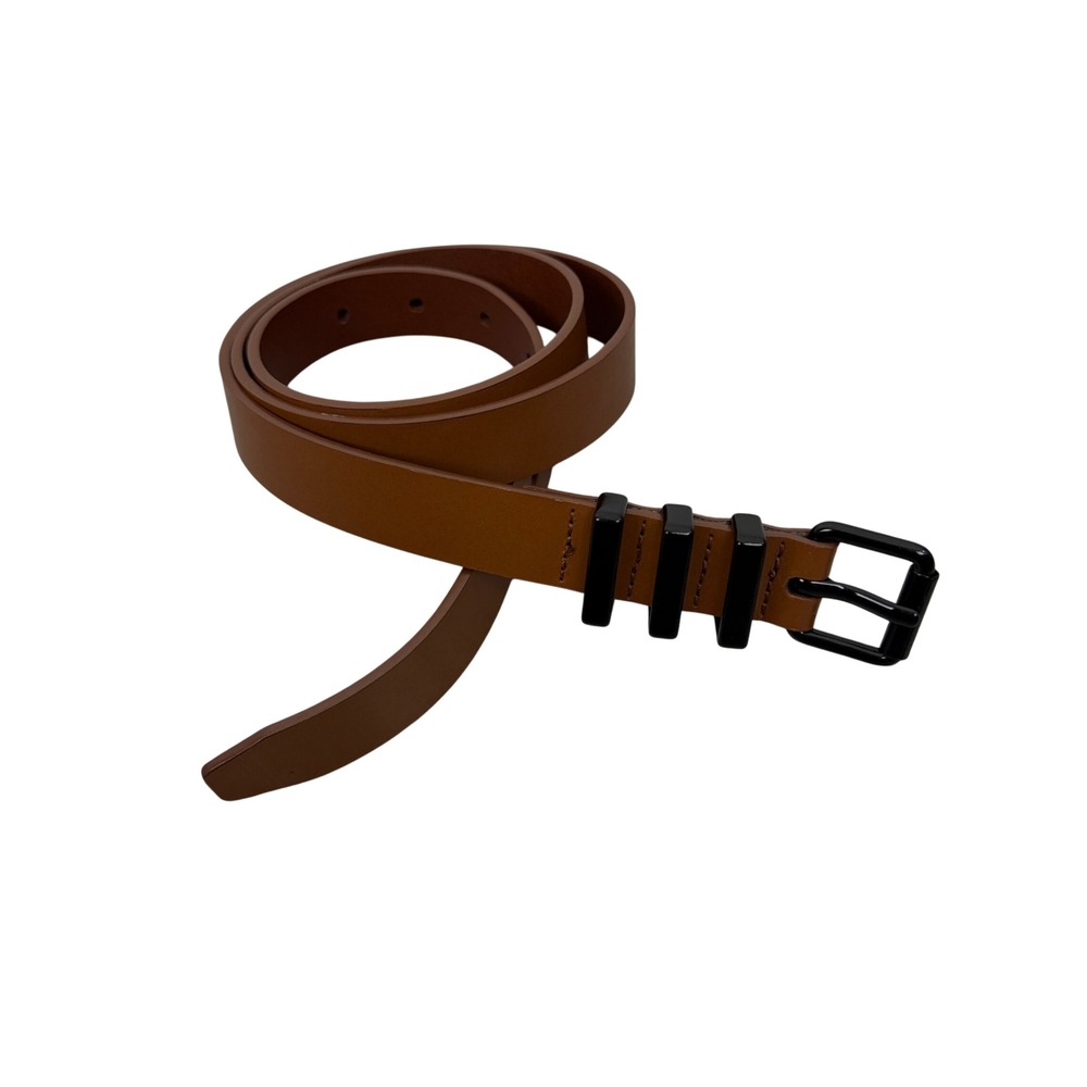 Rebecca Minkoff Belt Womens Large Brown Leather Buckle Up Single Prong Buckle
